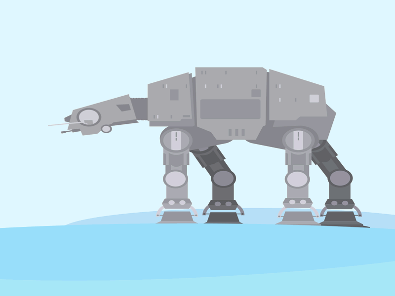 Flat AT-AT after effects animated animation gif graphics illustration motion star wars starwars