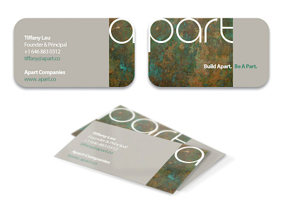 Build Apart. Be A Part. boutique business card logo patina placemaking