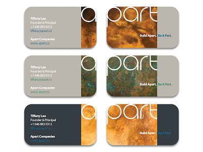 Build Apart. Be A Part. boutique business card logo patina placemaking