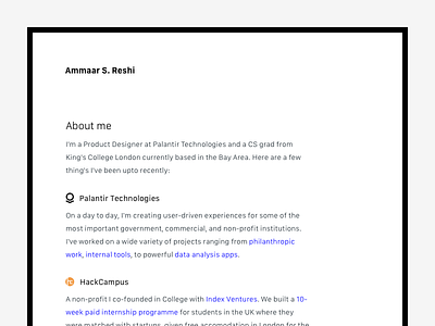 ammaar.me — Website Update about clean dark minimal personal portfolio redesign typography web design website
