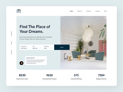 Royal Home Real Estate Landing Page Hero Section