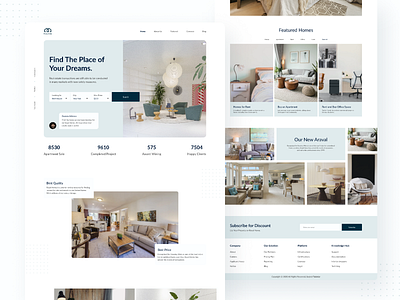 Royal Home Real Estate Landing Page architecture clean concept design ecommerce home house interface minimal modern property realestate simple ui ui design ux ux design web design website