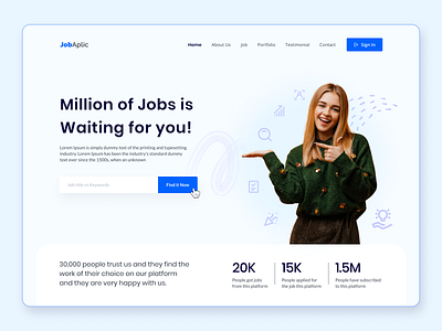 JobAplic : Job Finding Website Hero Section