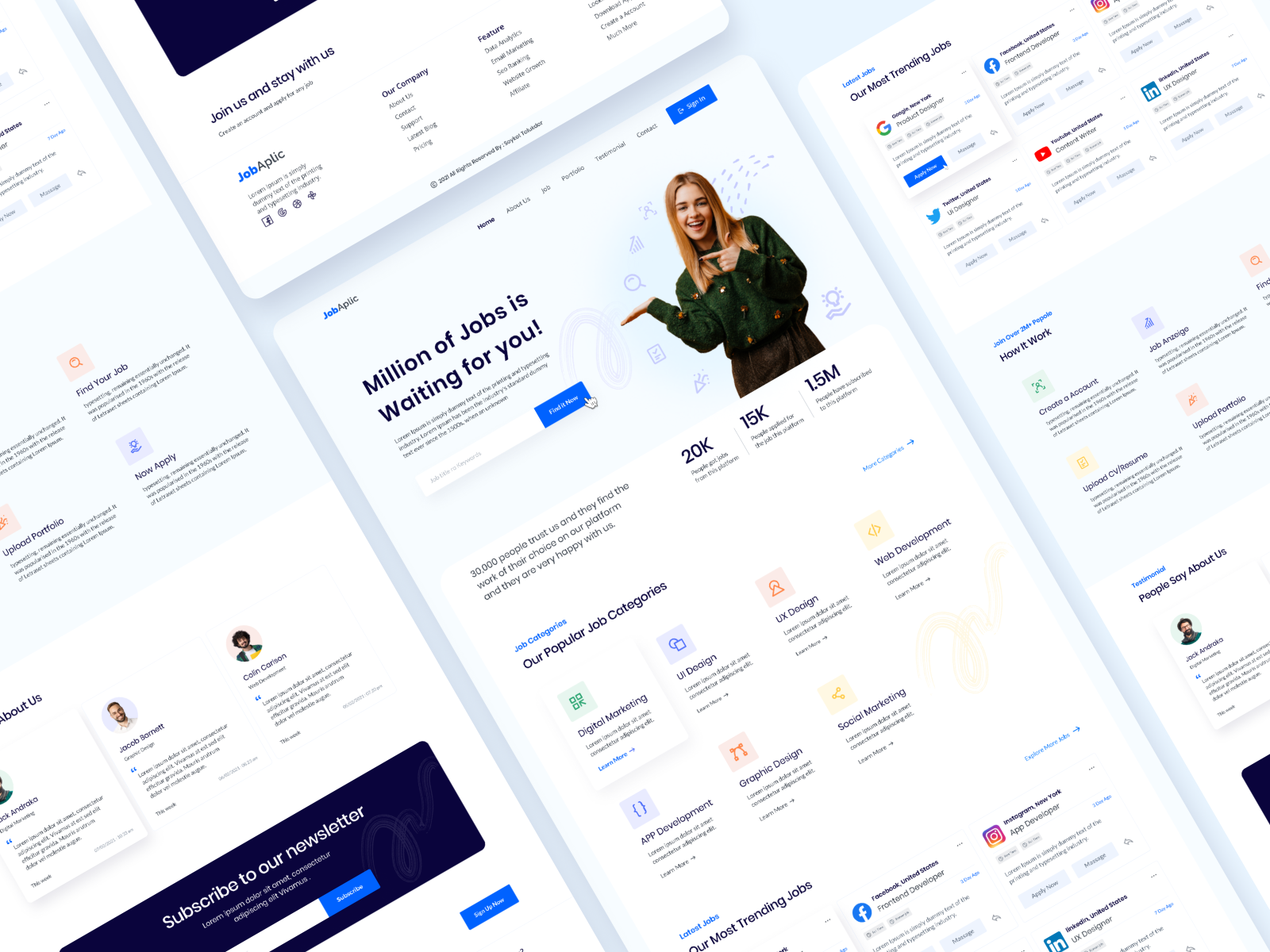 JobAplic : Job Finding Website Landing Page UI by Soyikot Talukdar on ...