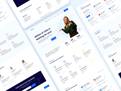 JobAplic : Job Finding Website Landing Page UI clean concept creative design ecommerce job job application platform job application website job finding platform job finding template job finding website minimal simple ui ui design uiux design ux ux design web website design