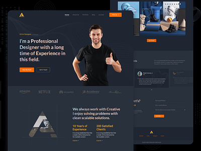 Portfo : Portfolio Landing Page clean concept creative creative design dark design home page landing page minimal portfolio protfolio design simple trandy 2021 ui ui design uiux design ux ux design visual design web design