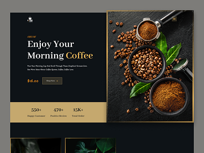 Coffee Cafe Landing Page Hero Section!