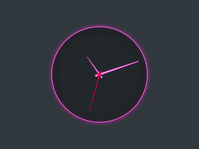 Hot Pink Clock analog clock night pink rebound ui
