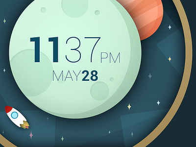 Space And Time androidwear illustration moto360 space watch