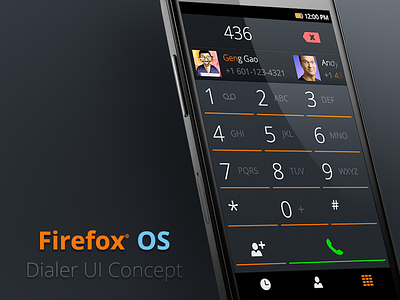 Firefox OS Dialer UI Concept b2g concept dialer firefox os mobile ui