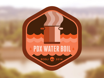 Water Boil Small badge badges ecoli graphic design illustration portland vector water