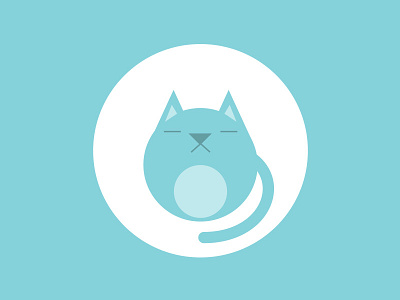 Blue Cat blue cat flat illustration minimal vector