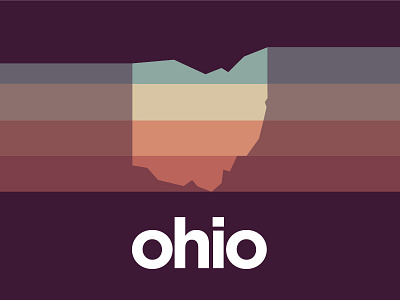 Portland to Ohio flat graphic design ohio vector