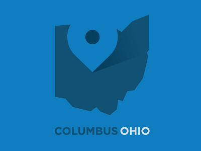 Columbus Ohio blue columbus flat graphic design mid west minimal ohio state tech vector