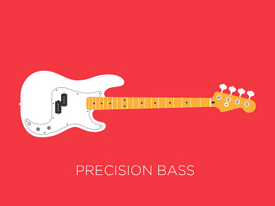 P Bass bass bass guitar fender flat graphic design illustration precision bass vector
