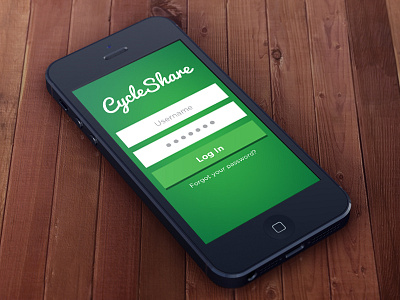 Cycleshare Login iphone login mobile mockup template user experience user interface web design