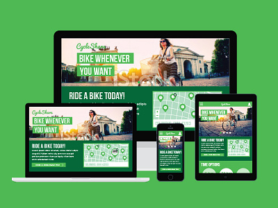 Cycleshare Responsive green multi device responsive web design
