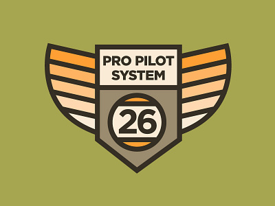 Pro Pilot System Variation #3 aviation badge beer brewing brown flight gold green logo vector wings