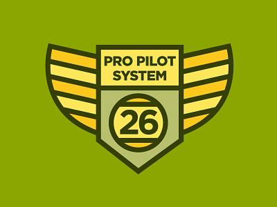 Pro Pilot System Variation4 aviation badge beer brewing brown flight gold green logo vector wings