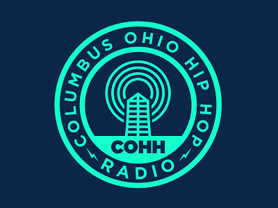 Columbus Ohio Hip Hop Radio badge branding columbus hip hop lightning logo neon ohio osu radio signal