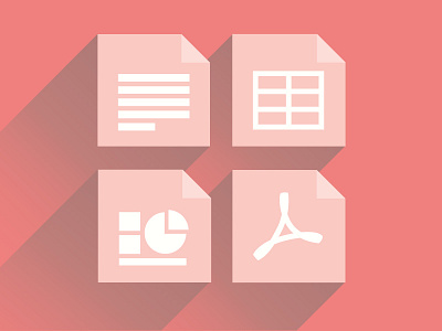 Document Type doc icon documents excel flat icons pdf pink powerpoint word