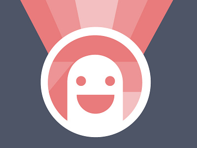 Happy Dude avatar face flat pink profile pic rays smile vector