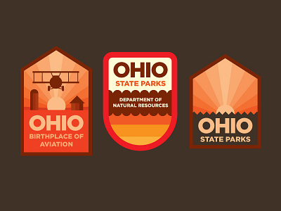 Ohio Badge Process aviation badge graphic design illustration natural resources nature ohio state parks states vector