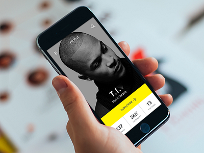 Artist Radio Page cta button interaction mobile mockup profile radio subscribe ui user data