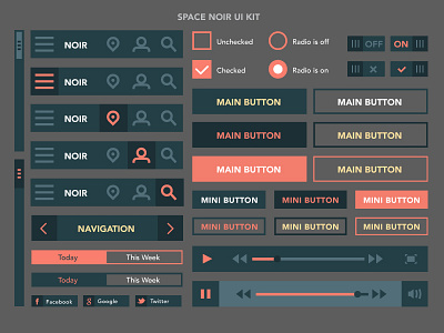 Space Noir UI kit