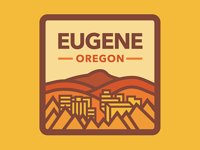 Eugene Oregon badge eugene hills landscape lane county oregon trees warm colors