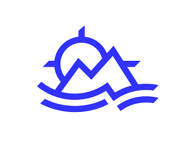 NW Brandmark brand brand mark icon mountain river sun sunset water