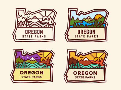 Oregon State Parks - Color Study badge color color options color scheme color study exploration iteration oregon oregon parks