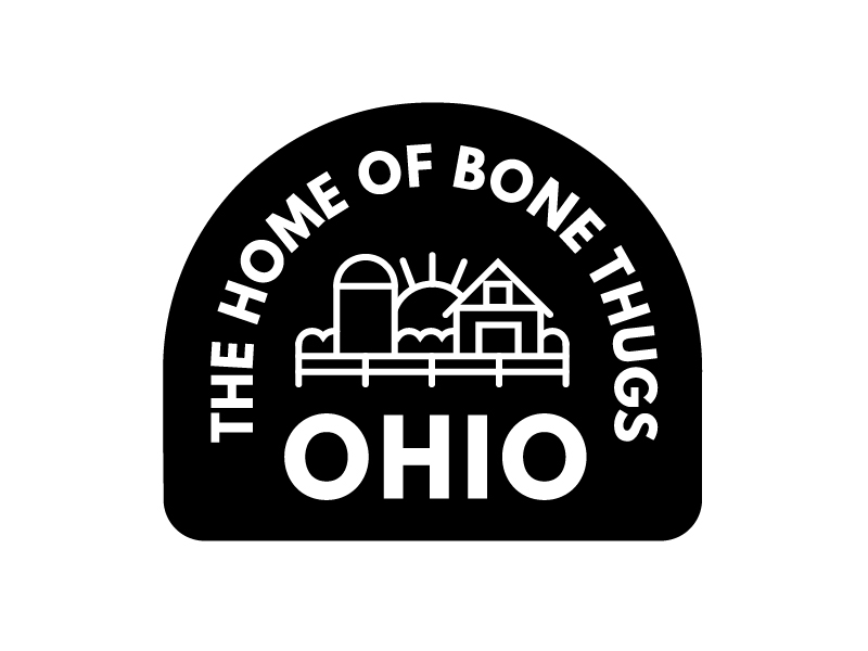Ohio - The Home of Bone Thugs badge bone thugs cleveland farm hip hop midwest ohio pastoral vector