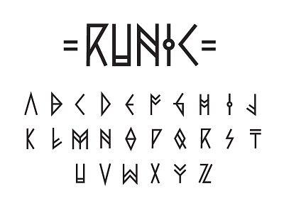 Runic Typeface captials graphic design letterform rune runes runic type type design typeface typography