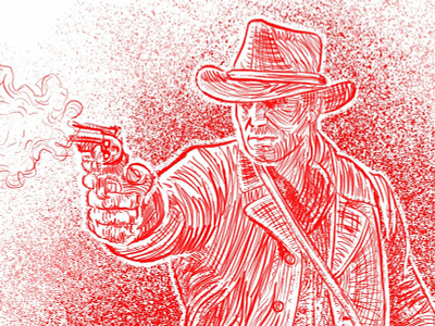 Arthur Morgan arthurmorgan illustration lineart pistol rdr2 reddeadredemption2