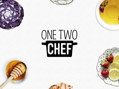 One Two Chef branding cook design food tech graphic logo recipe app