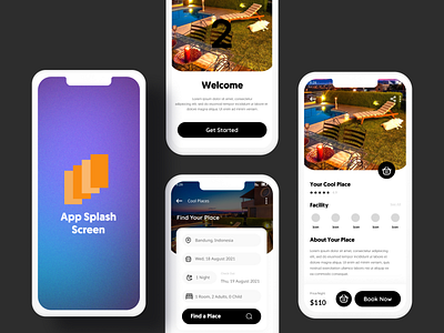 Your Place Booking App #DesignUnder30 app ui hotel app hotel booking travel app ui