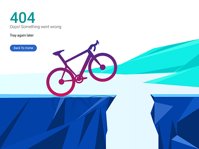 404 Page Concept #2 404 error page 404 page bicycle blue bright clean coloful concept creative error error 404 error page illuatration layout design modern sky vecor web page