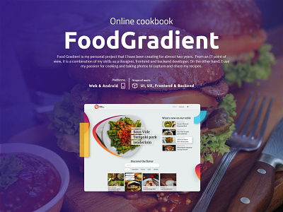 Online cookbook - FoodGradient app app design branding cookbook cooking design designer food graphic design logo product design ui user interface ux web design website