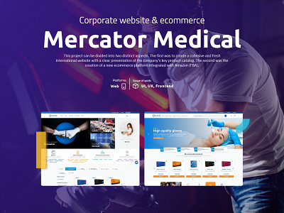 Corporate website & ecommerce - Mercator Medical app design branding design ecommerce graphic design mercator online shop product design ui user interface ux web design