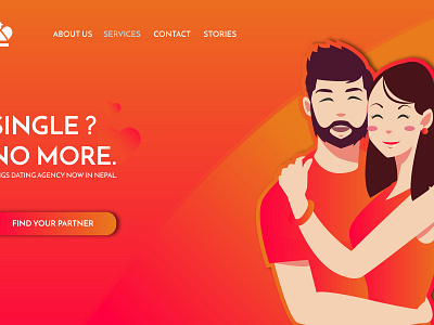 Dating website Landing page date gradients landing page ui web