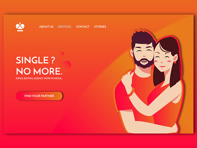 UI dating app full page dating app gradients illustration landing page landing page ui love ui ux design web