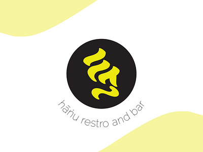 hanu restro and bar bar brand cafe food logo