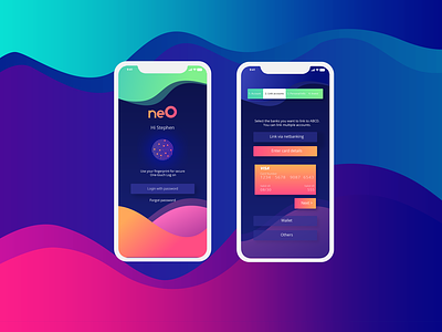 Neo colorful design graphic design illustration interaction design interactiondesign investment app mobile mobile app ui userexperience userinterface ux vibrant