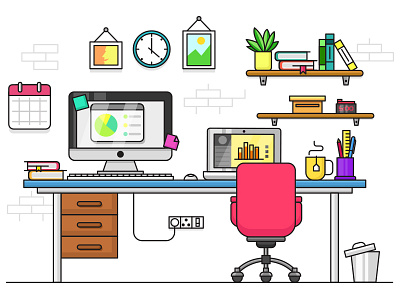 The Workspace icondesign illustration workspace