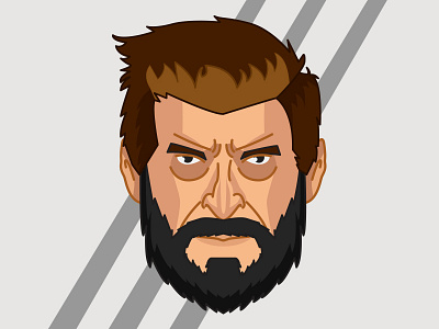 Logan avatar character dribble hughjackman icondesign illustration illustrator logan portrait wolverine