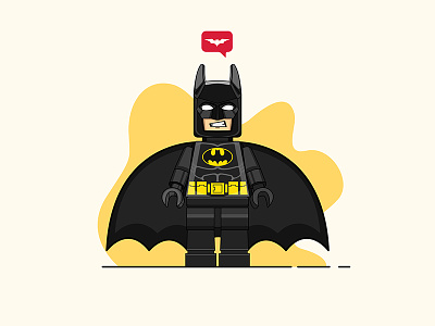 Lego Batman Illustration illustrator character batman black art vector icon design illustration