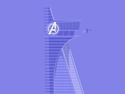 Avengers Tower avengers comics flat illustration infinity ironman marvel superhero tony stark vector art war