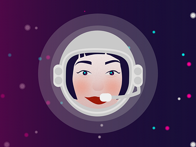 Selfportrait astronaut helmet space space illustration space x stars vector women in space