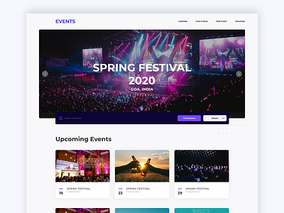 Events Website: Spring Festival dailyui design dribbble dribbble meetup illustration landing page mobile ui ui user interface ux